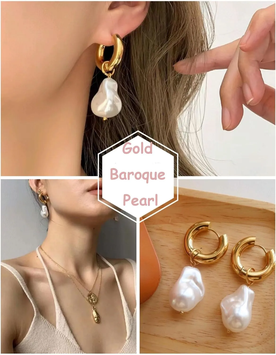 ASCOMY Pearl Earrings for Women 14K Gold/Silver Plated Elegant Dangle Stud Pearl Earrings Handpicked Pearls Dainty Pearl Jewelry Gifts for Women