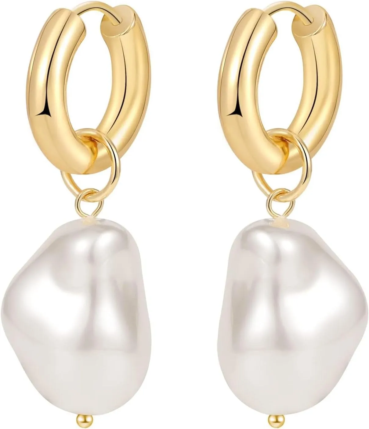 ASCOMY Pearl Earrings for Women 14K Gold/Silver Plated Elegant Dangle Stud Pearl Earrings Handpicked Pearls Dainty Pearl Jewelry Gifts for Women