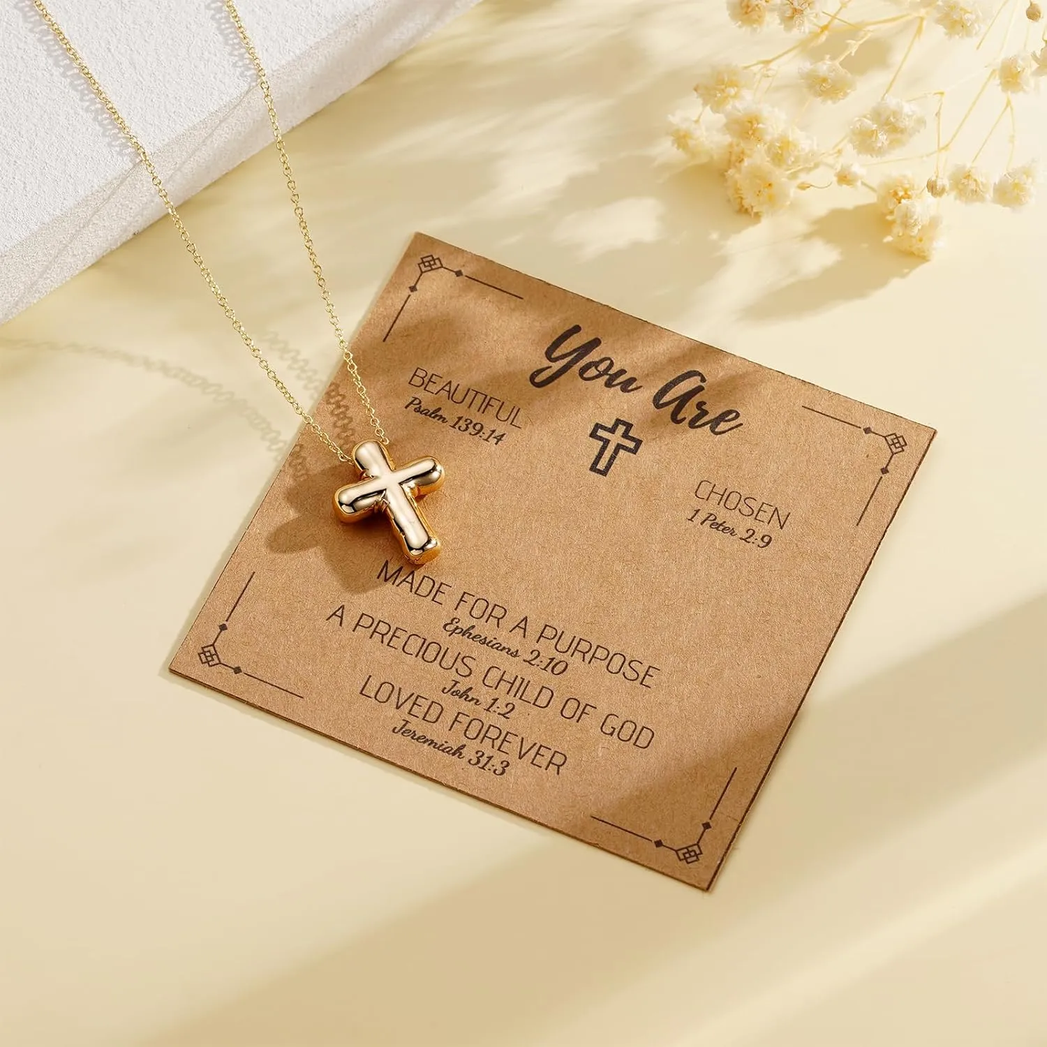 Ascona Cross Necklace for Women, Simple Bubble Cross Pendant Chain Necklaces Christian Religious Jewelry Gifts