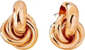 ASTRUE Elegant Gold Hoop Earrings for Women - Hypoallergenic Lightweight Geometric Jewelry for Daily Wear & Special Occasions