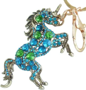 Austrian Crystal Unique 3.35" Unicorn Horse Keychain Pendant K6172