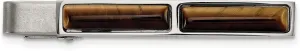 Avariah Chisel Stainless Steel Brushed and Polished Tiger's Eye Tie Bar - 55.2mm
