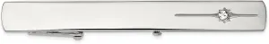 Avariah Chisel Stainless Steel Polished with Preciosa Crystal Tie Bar - 55mm