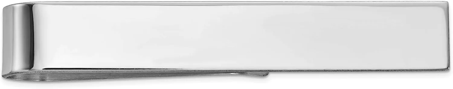 Avariah Solid 14k White Gold Men's Polished Tie Bar - 50mm