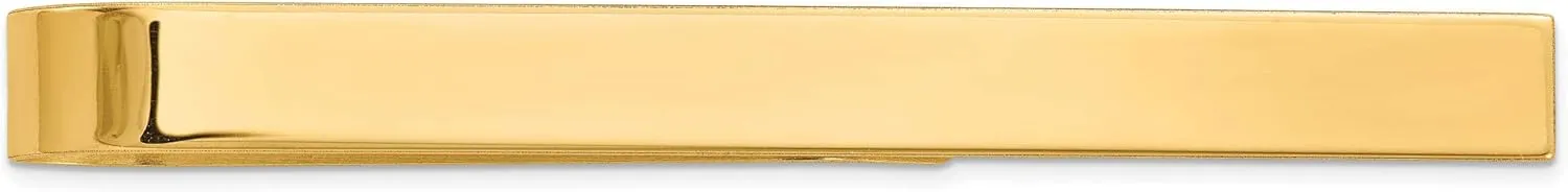 Avariah Solid 14k Yellow Gold Men's Polished Tie Bar - 50mm