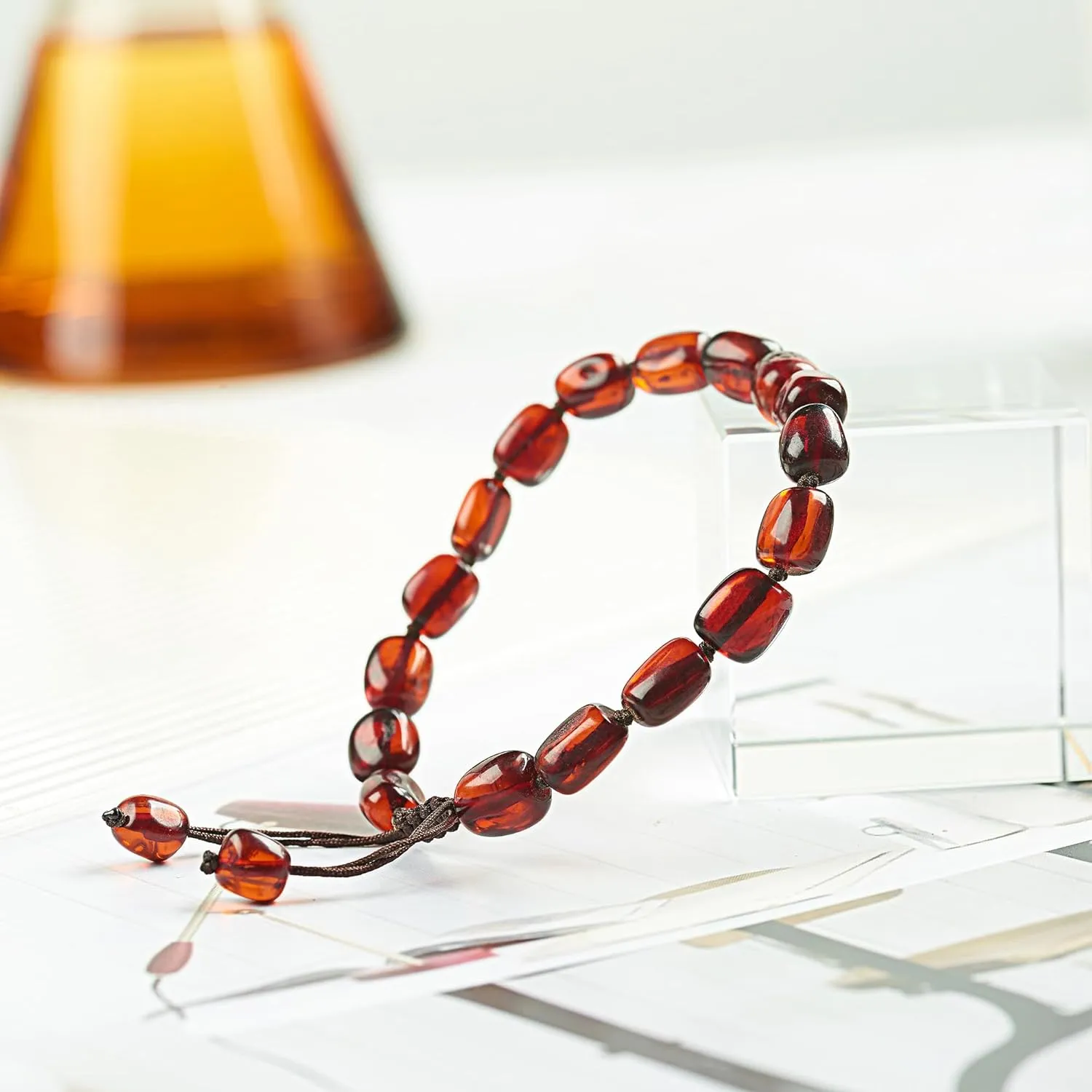 Baltic Amber raw Bracelet Gift Set -100% Certified and Authentic Premium Quality Raw Baltic Amber-True amber stone bead