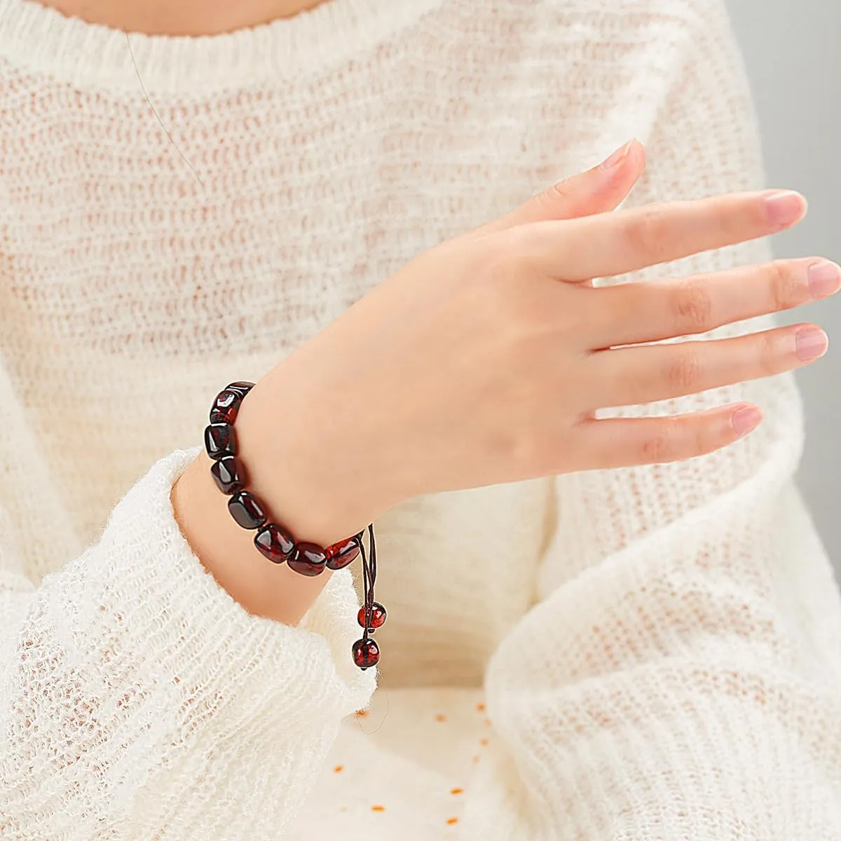 Baltic Amber raw Bracelet Gift Set -100% Certified and Authentic Premium Quality Raw Baltic Amber-True amber stone bead