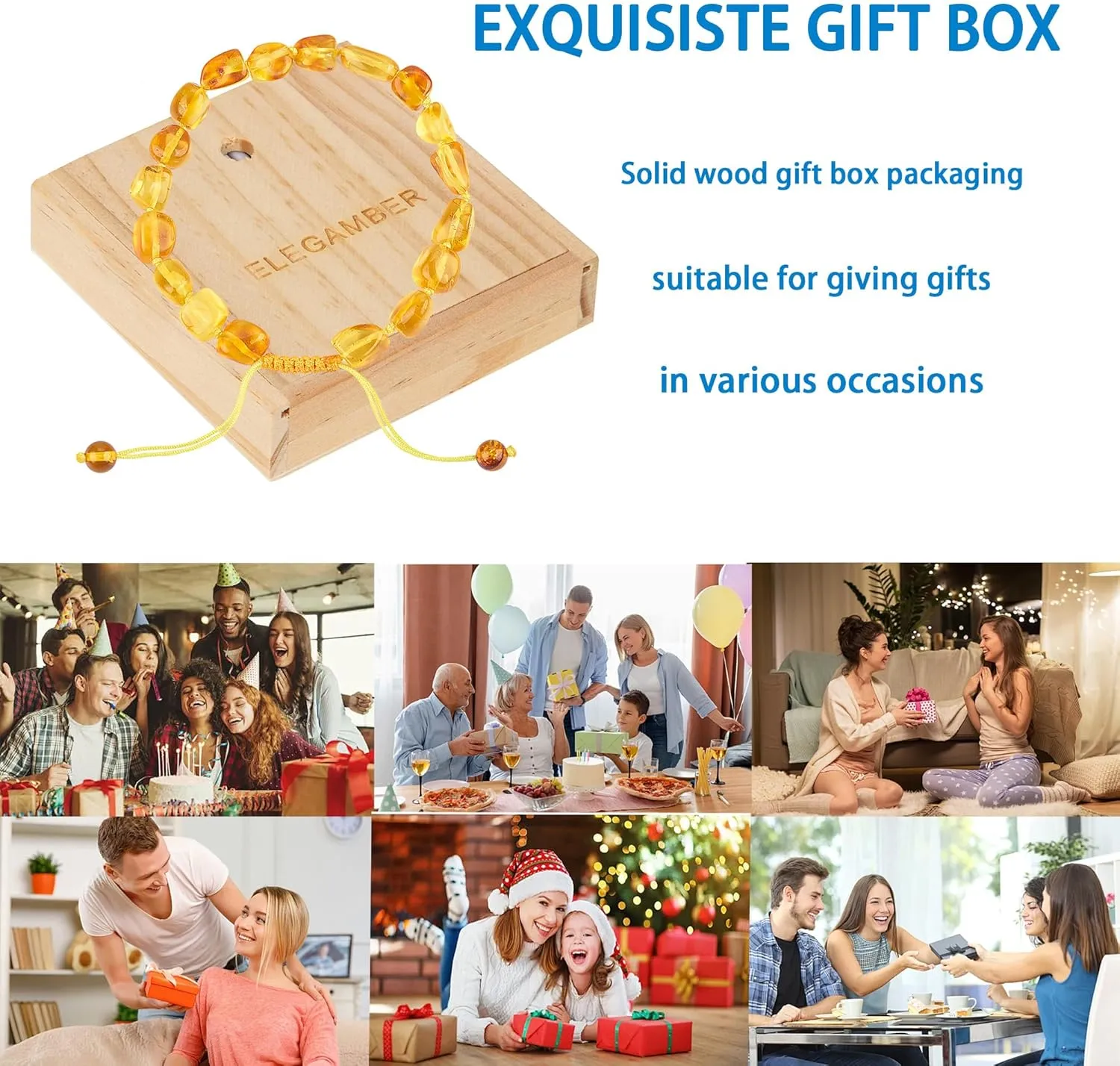 Baltic Amber raw Bracelet Gift Set -100% Certified and Authentic Premium Quality Raw Baltic Amber-True amber stone beads
