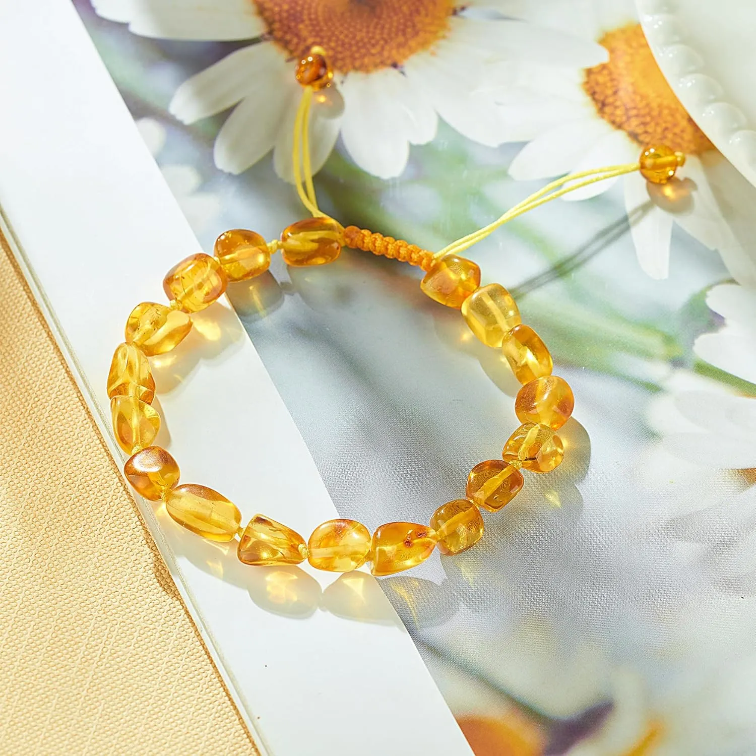 Baltic Amber raw Bracelet Gift Set -100% Certified and Authentic Premium Quality Raw Baltic Amber-True amber stone beads