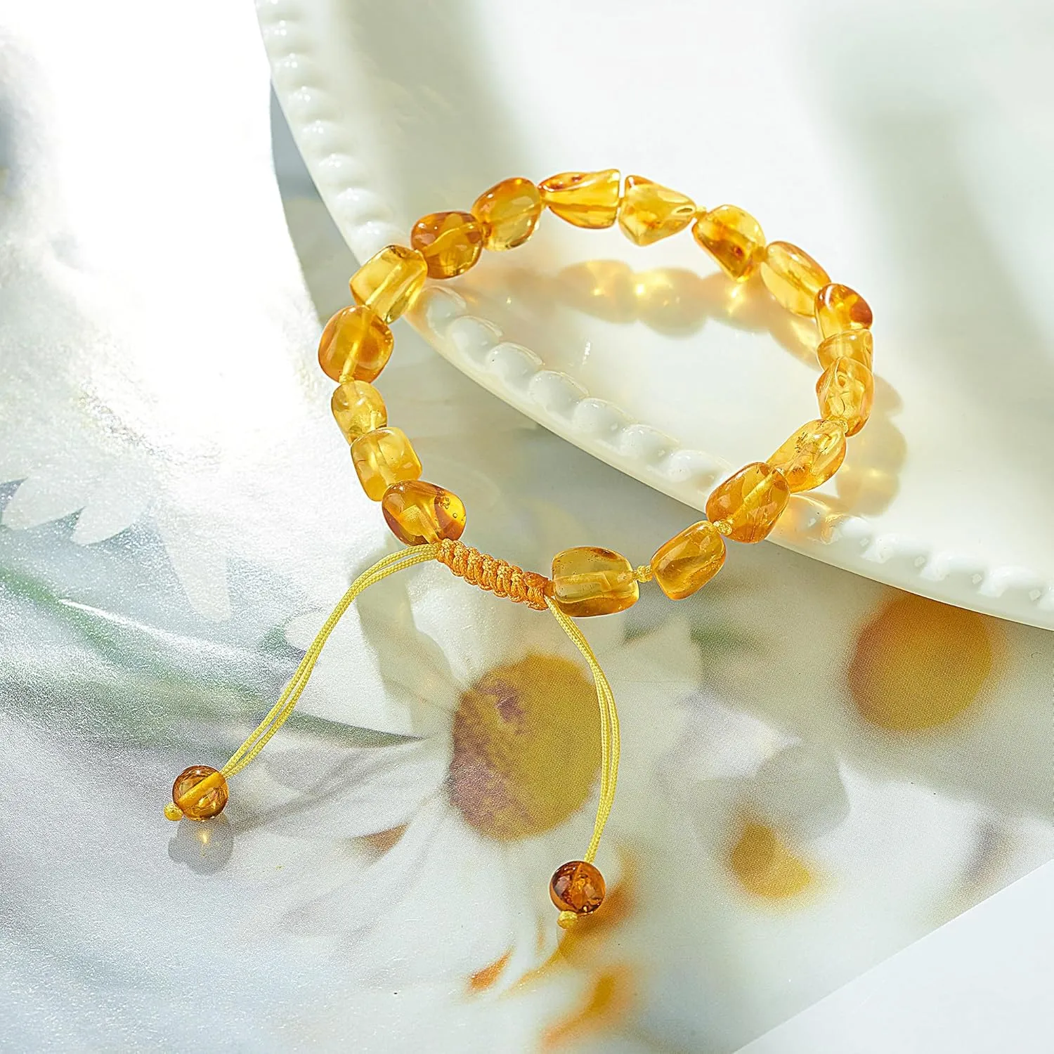 Baltic Amber raw Bracelet Gift Set -100% Certified and Authentic Premium Quality Raw Baltic Amber-True amber stone beads