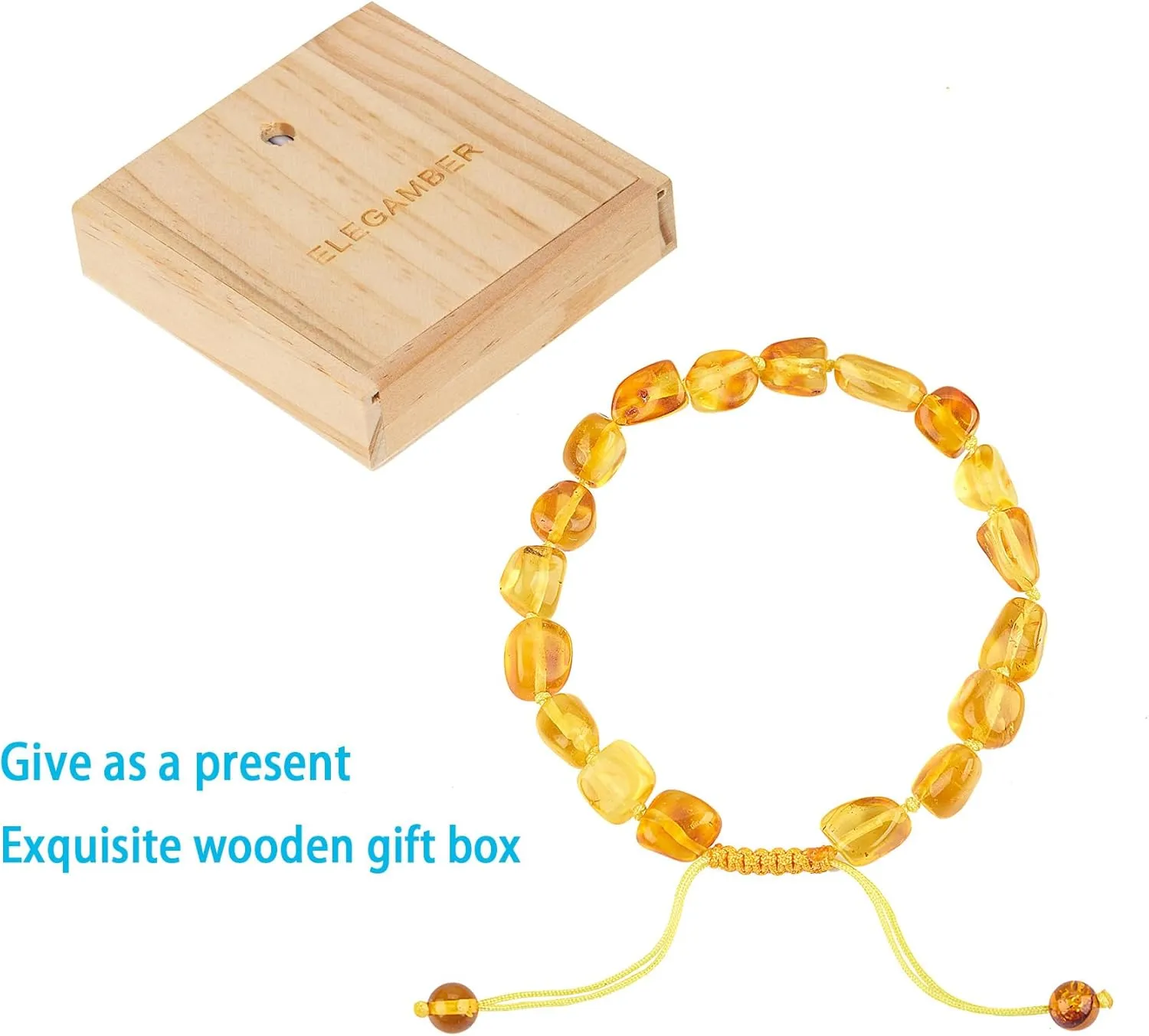 Baltic Amber raw Bracelet Gift Set -100% Certified and Authentic Premium Quality Raw Baltic Amber-True amber stone beads