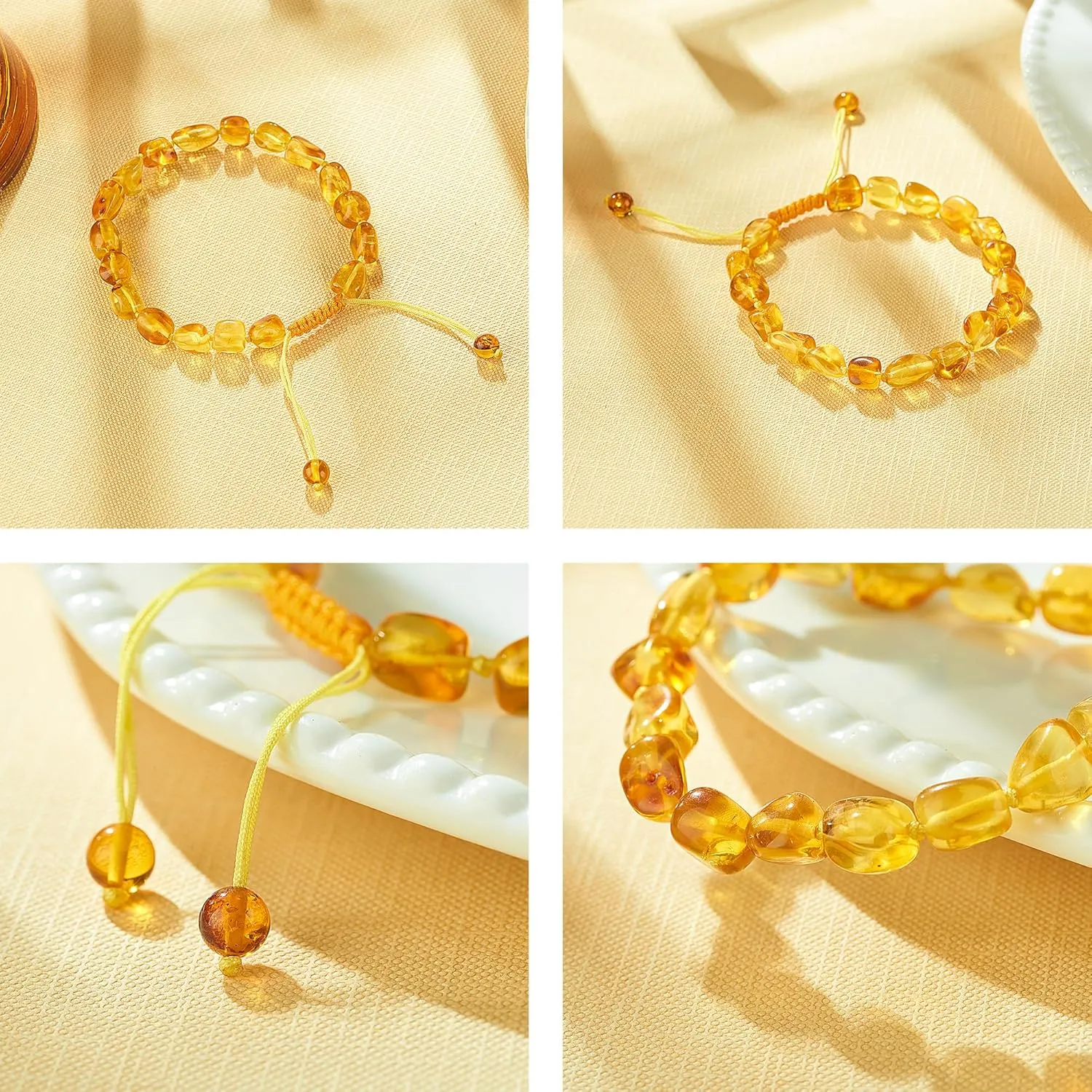 Baltic Amber raw Bracelet Gift Set -100% Certified and Authentic Premium Quality Raw Baltic Amber-True amber stone beads