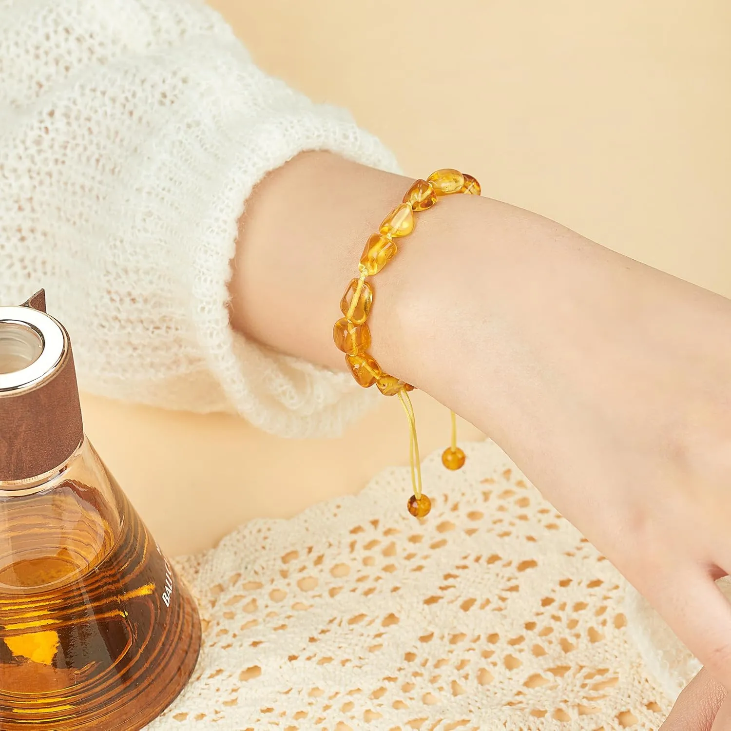 Baltic Amber raw Bracelet Gift Set -100% Certified and Authentic Premium Quality Raw Baltic Amber-True amber stone beads
