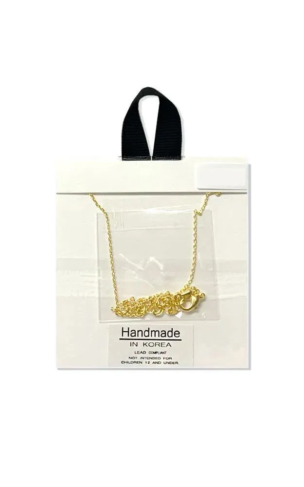 BANA089GD Gold "Patience" Emerald Cut Hanging Double Layer NK