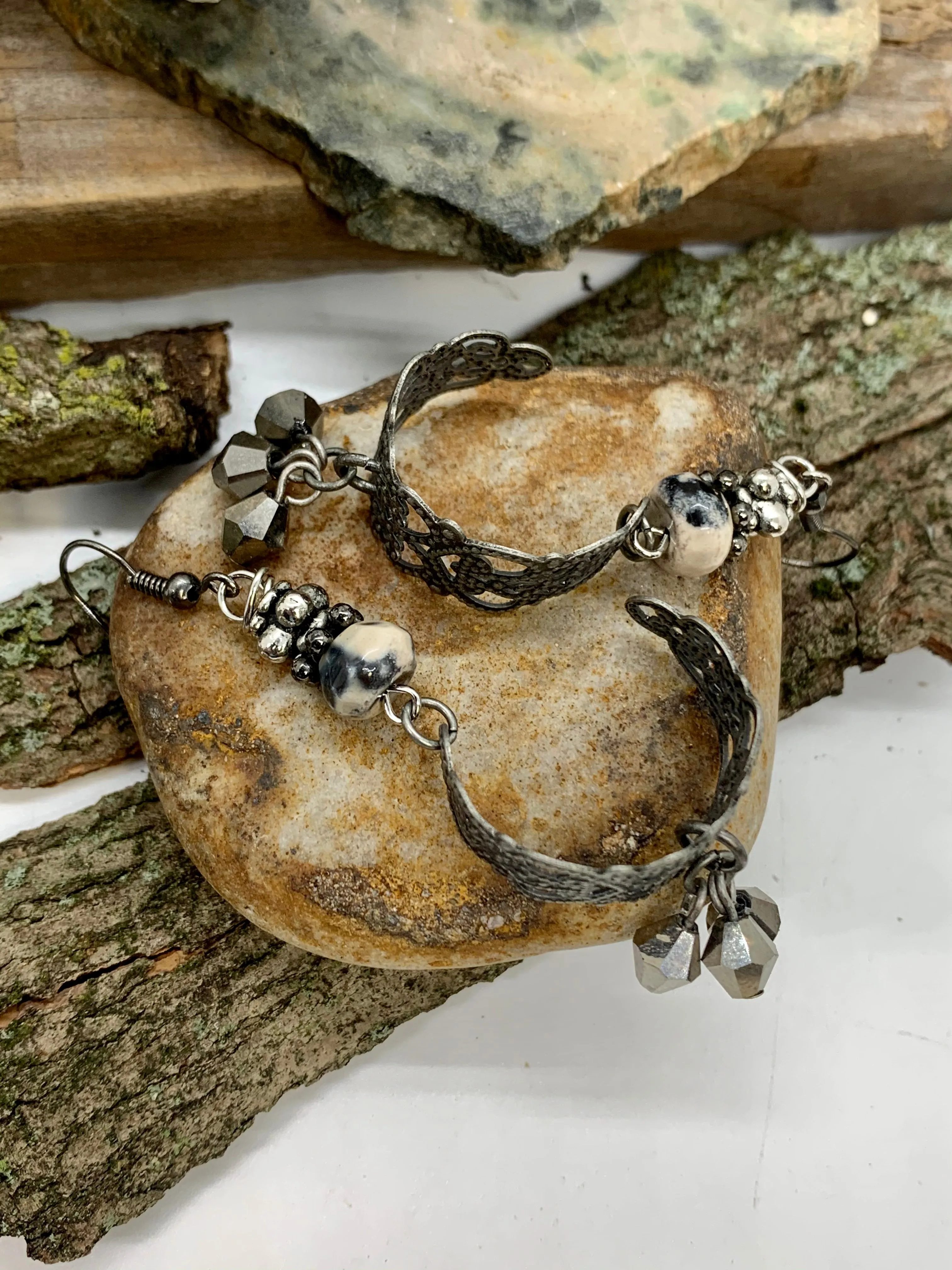 Beaded Filigree Hoop Earrings # 2