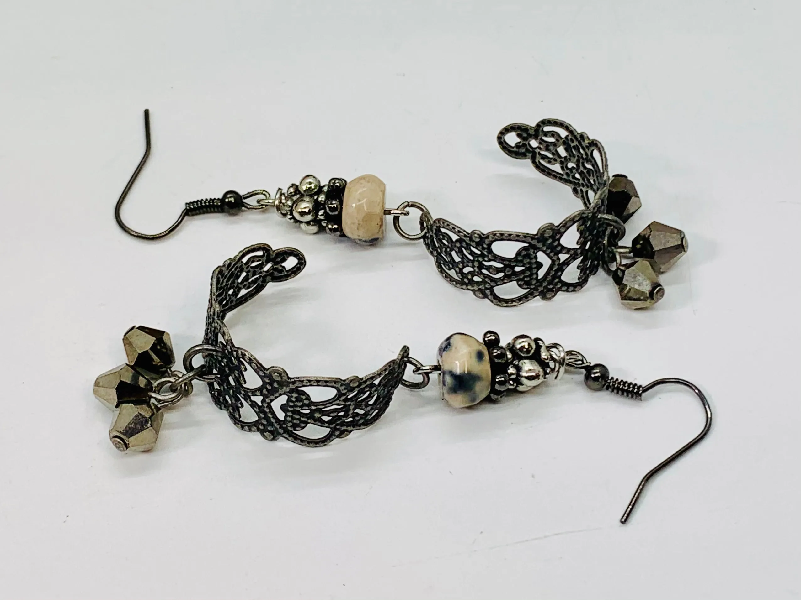 Beaded Filigree Hoop Earrings # 2