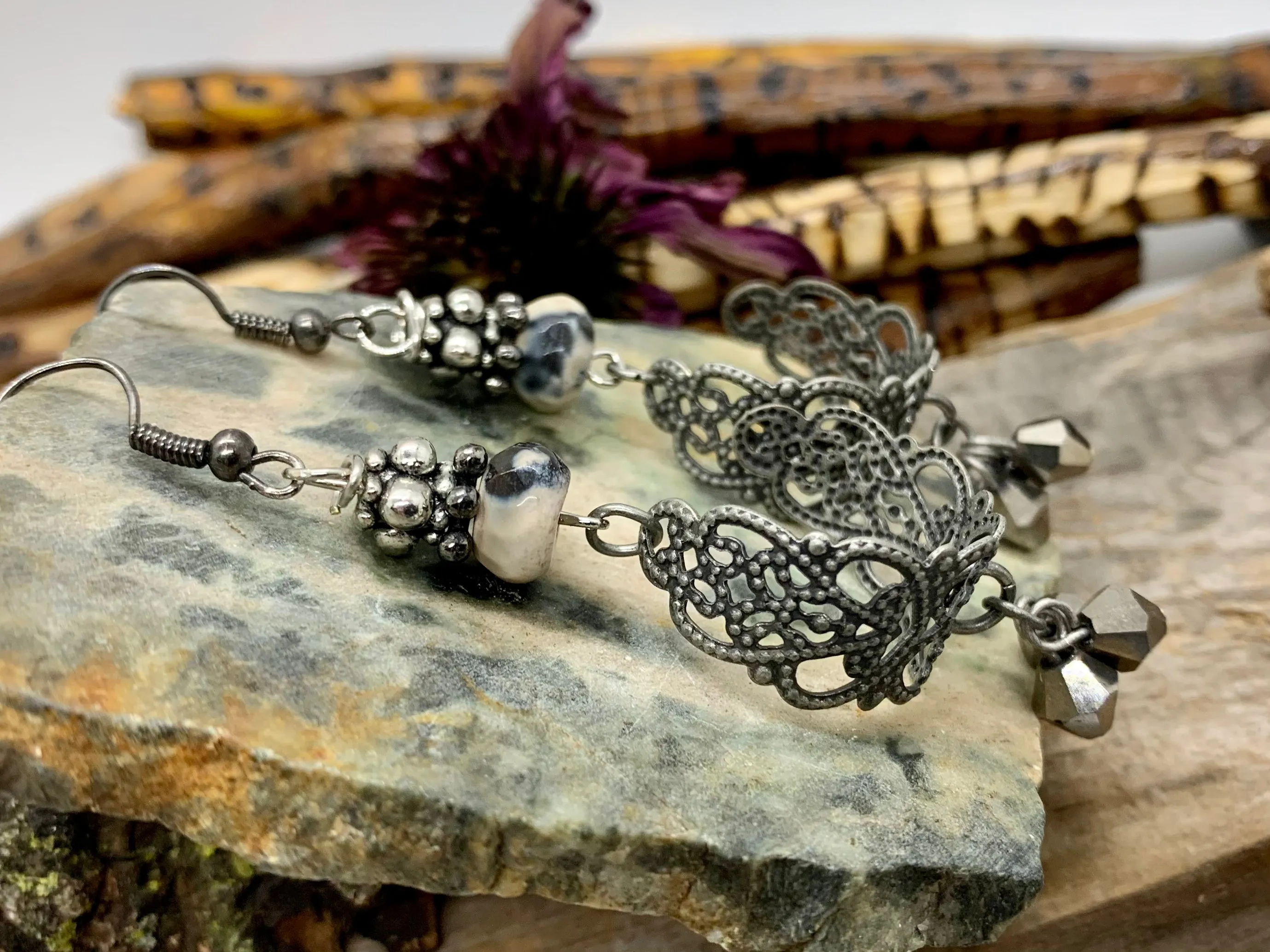 Beaded Filigree Hoop Earrings # 2