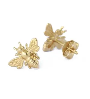 Bee earring. Gold colored bee studs. Womens jewelry. Elegant studs. Womens gift idea. Girls earrings. Girls gift. Birthday ideas.