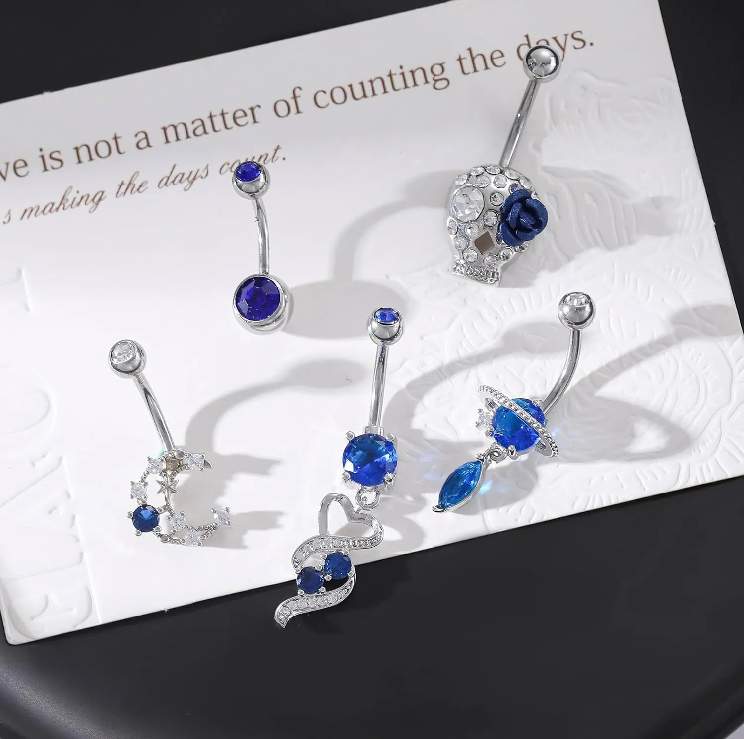 Belly Button Ring Stainless Steel Clip On Titanium Navel Piercing Jewelry Dangle Belly Button Piercing Kit Jewelry for Women