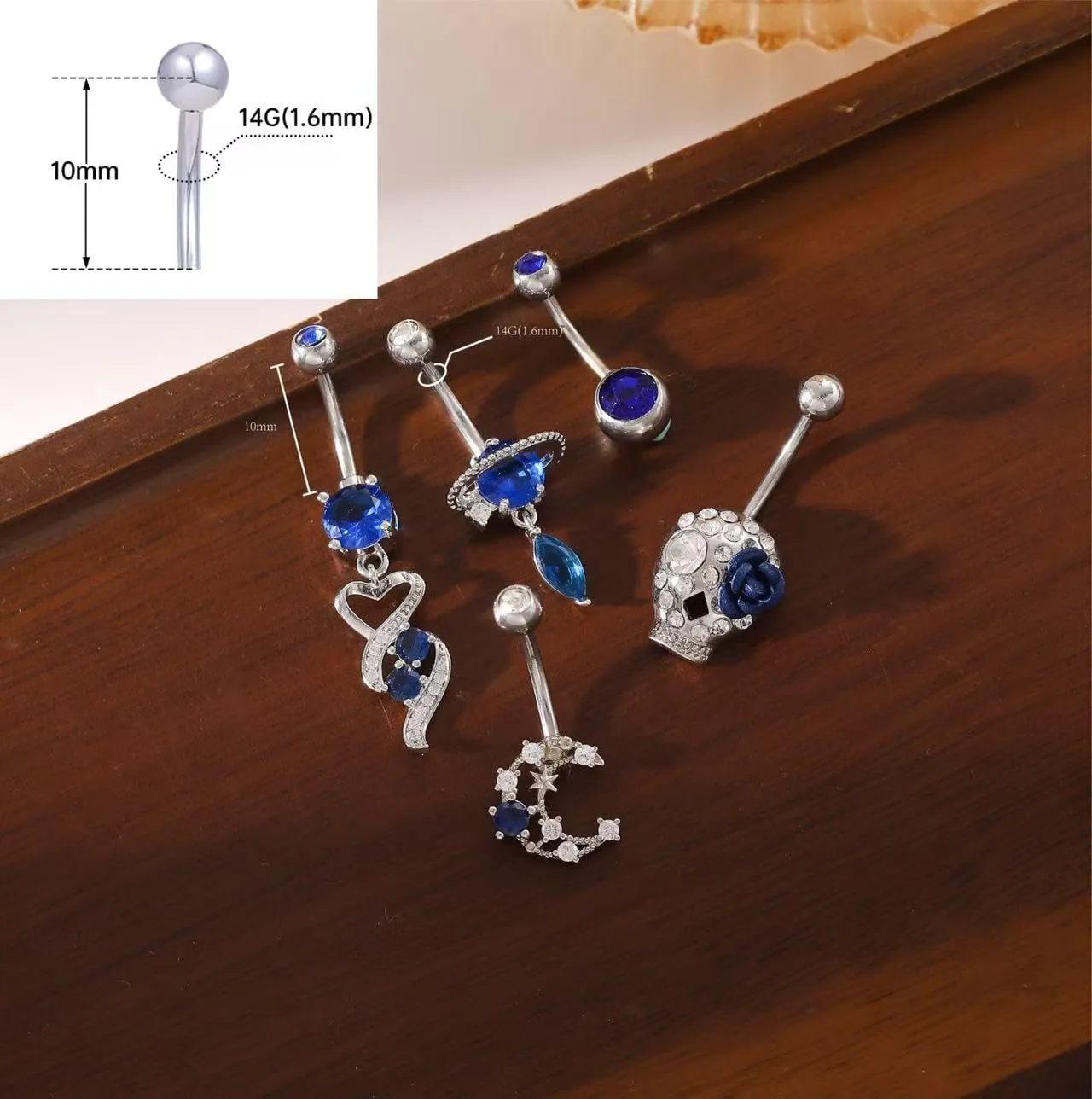 Belly Button Ring Stainless Steel Clip On Titanium Navel Piercing Jewelry Dangle Belly Button Piercing Kit Jewelry for Women