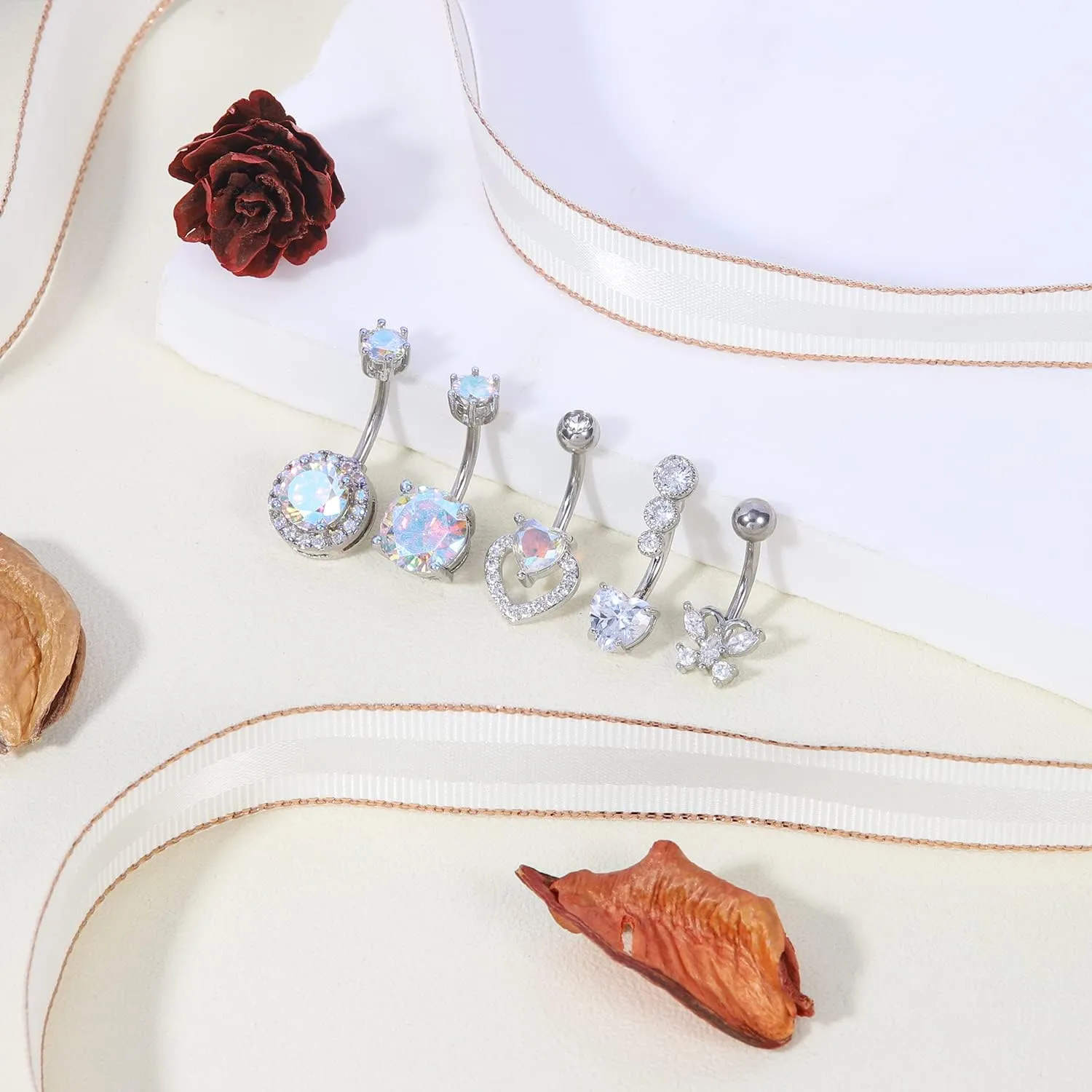 Belly Button Rings: Hypoallergenic Surgical Steel and Gold Clicker Rings