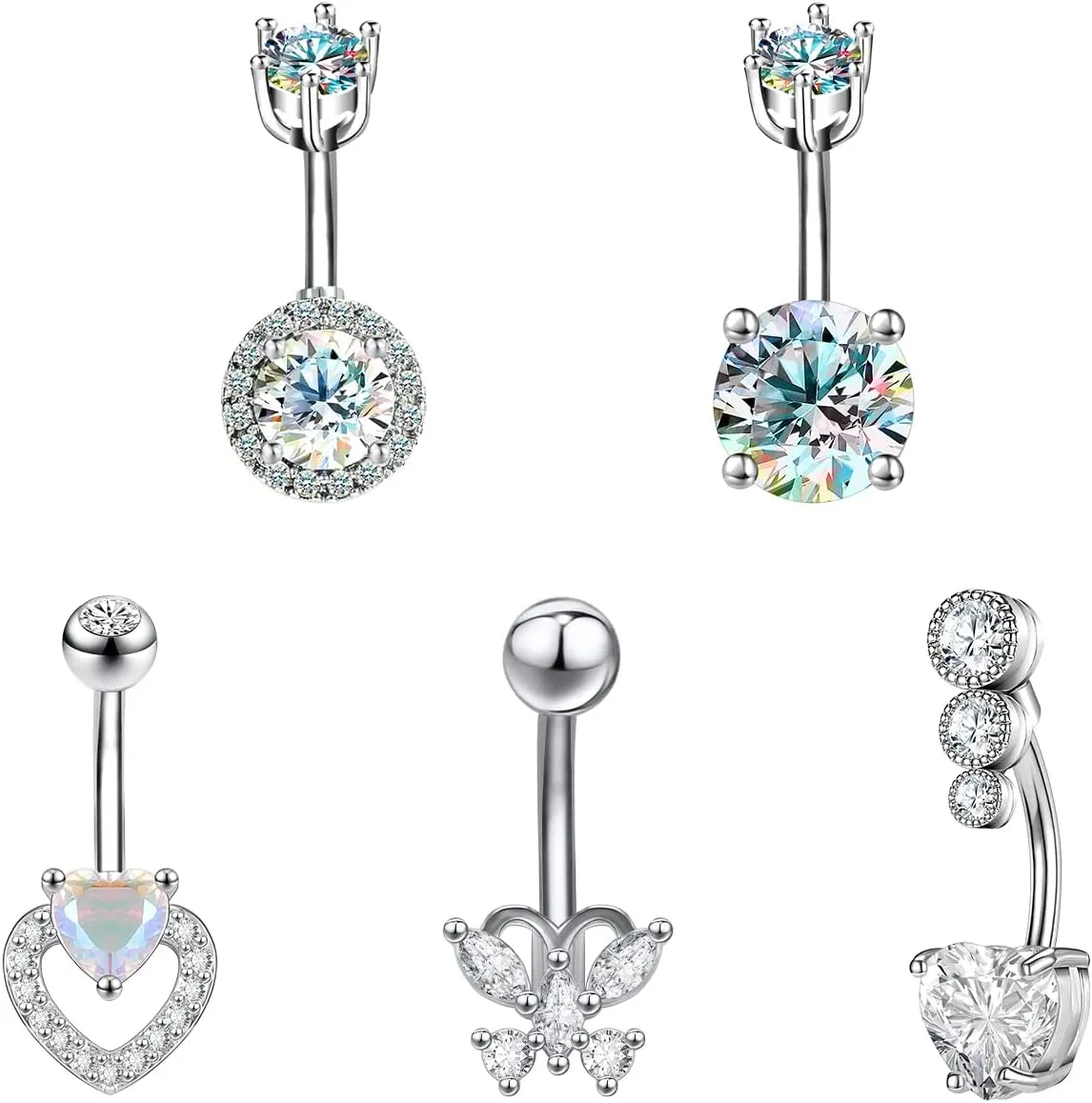 Belly Button Rings: Hypoallergenic Surgical Steel and Gold Clicker Rings