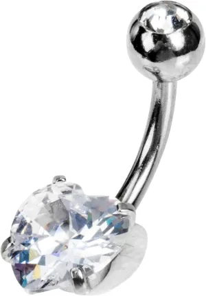 BESPORTBLE Navel Piercing Jewelry Women's Belly Button Ring Stainless Steel Rhinestones Stylish and Comfortable Accessory