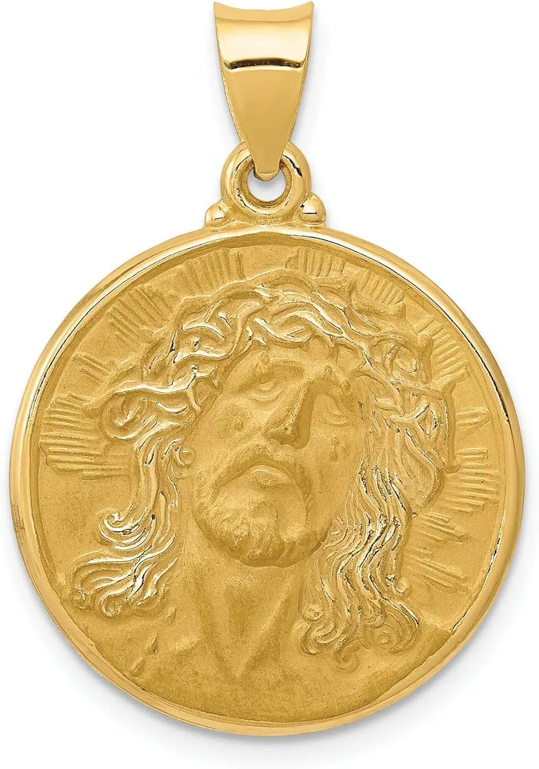 Bijou 14k Yellow Gold Face of Jesus Medal Pendant