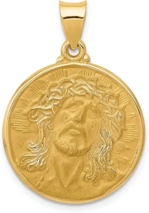 Bijou 14k Yellow Gold Face of Jesus Medal Pendant