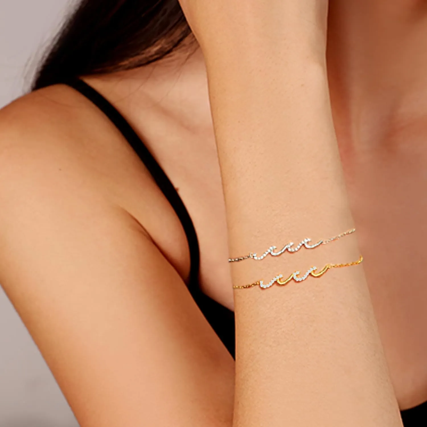 Birthday Gifts for Sister,S925 Sterling Silver Wave Bracelets for Sister,Mom,Wife,Daughter Jewelry from Mom, Unique Jewelry Gifts for Mother's Day,Anniversary,Chrismas
