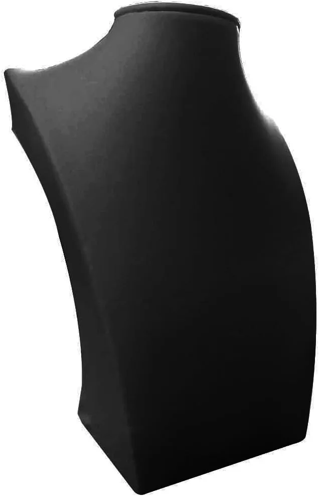 Black Leatherette Jewelry Necklace Display Stand ~ 8" Tall