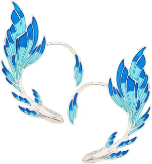 Blue Earring Cuffs Wraps Women's Ear Cuffs Clip-on Earring Non-piercing Elegant Jewelry for Cosplay Daily Wear