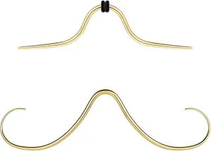 BodyAce 14G 16G Mustache Septum Ring, 316L Surgical Steel Nose Rings for Men Women, 2Pcs Funny Mustache Hanger Piercing Nose Jewelry Black Gold Silver