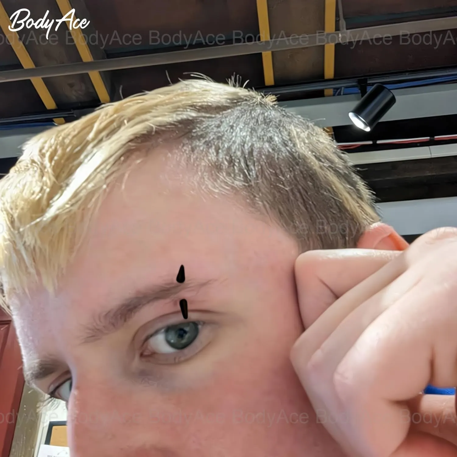 BodyAce 16G Spike Eyebrow Piercing Jewelry, Curved Barbell Eyebrow Tragus Lip Rings with Balls, Black Spike Earrings Rook Nose Bridge Ring for Women Men