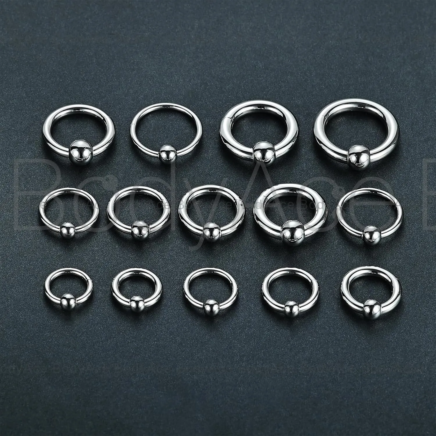 BodyAce Large Nose Rings Hinged Segment Clicker, 6G 8G 10G 12G PA Rings Big Gauges Earrings Hoops Ear Weights, Surgical Steel Septum Piercing Jewelry