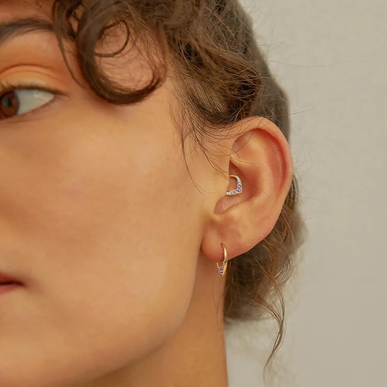 BodyBonita 16G Teardrop Septum Rings - 316L Surgical Steel Hinged Nose Rings Septum Piercings Jewelry CZ Nose Hoop Daith Tragus Helix Rook Cartilage Piercing Jewelry for Women Men Gold 8mm 10mm