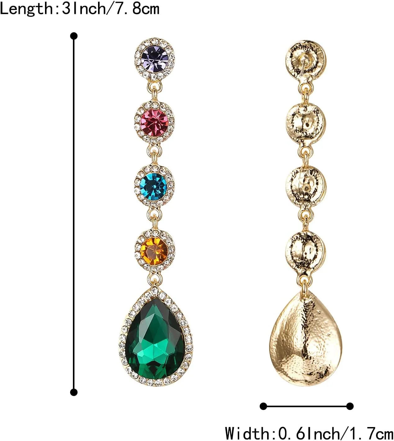 BriLove Women's Elegant Wedding Bridal Crystal Beaded Teardrop Chandelier Dangle Earrings