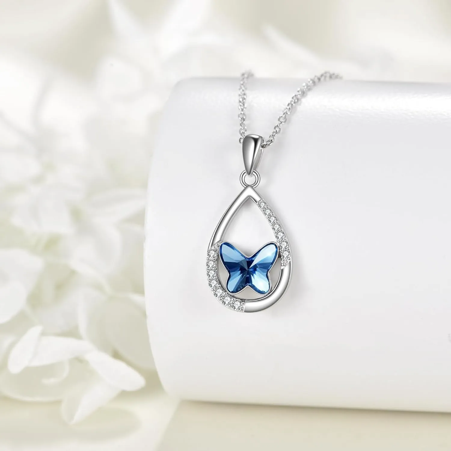 Butterfly/Crysta/Opal Necklaces for Women Sterling Silver Pendant Necklace Jewelry for Women