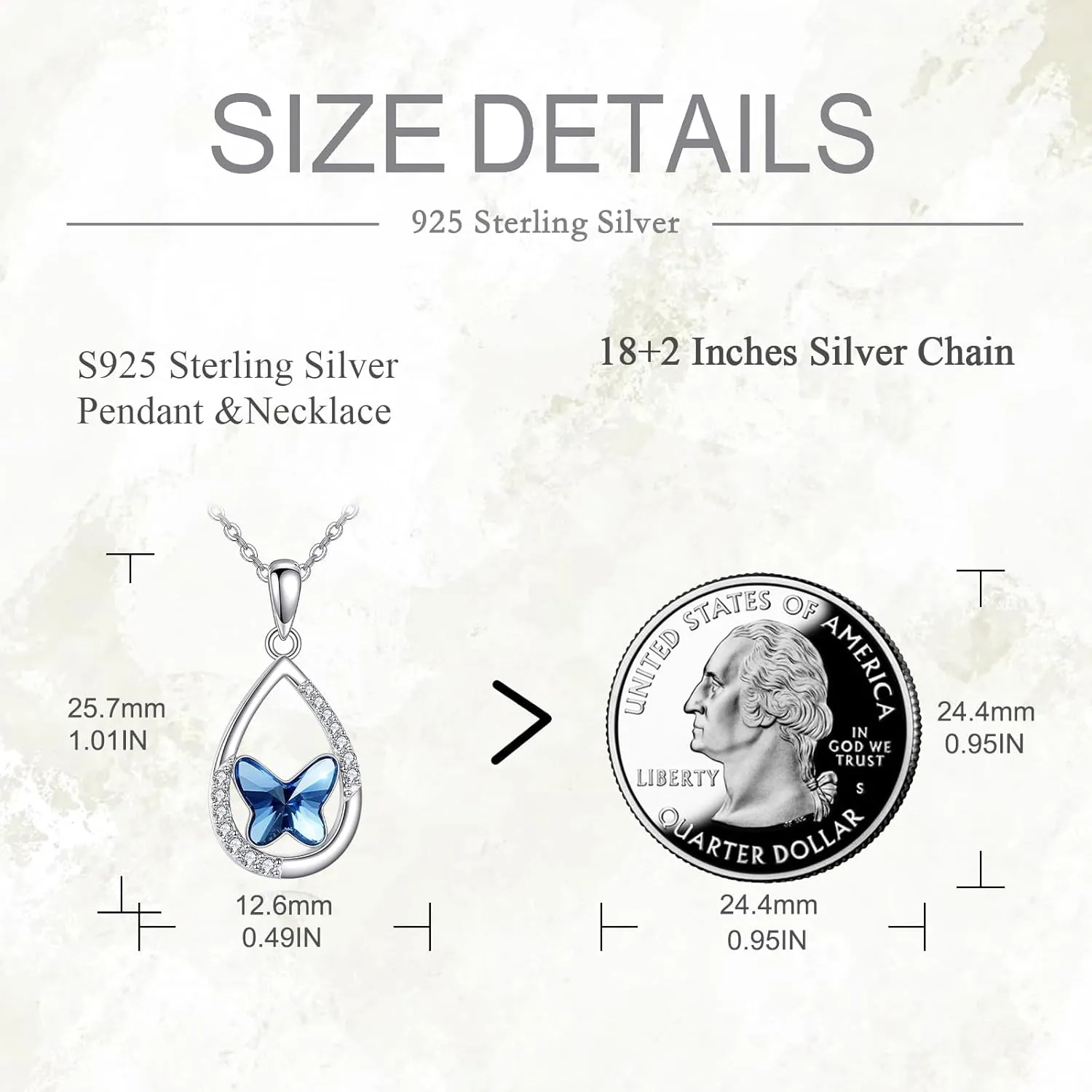 Butterfly/Crysta/Opal Necklaces for Women Sterling Silver Pendant Necklace Jewelry for Women