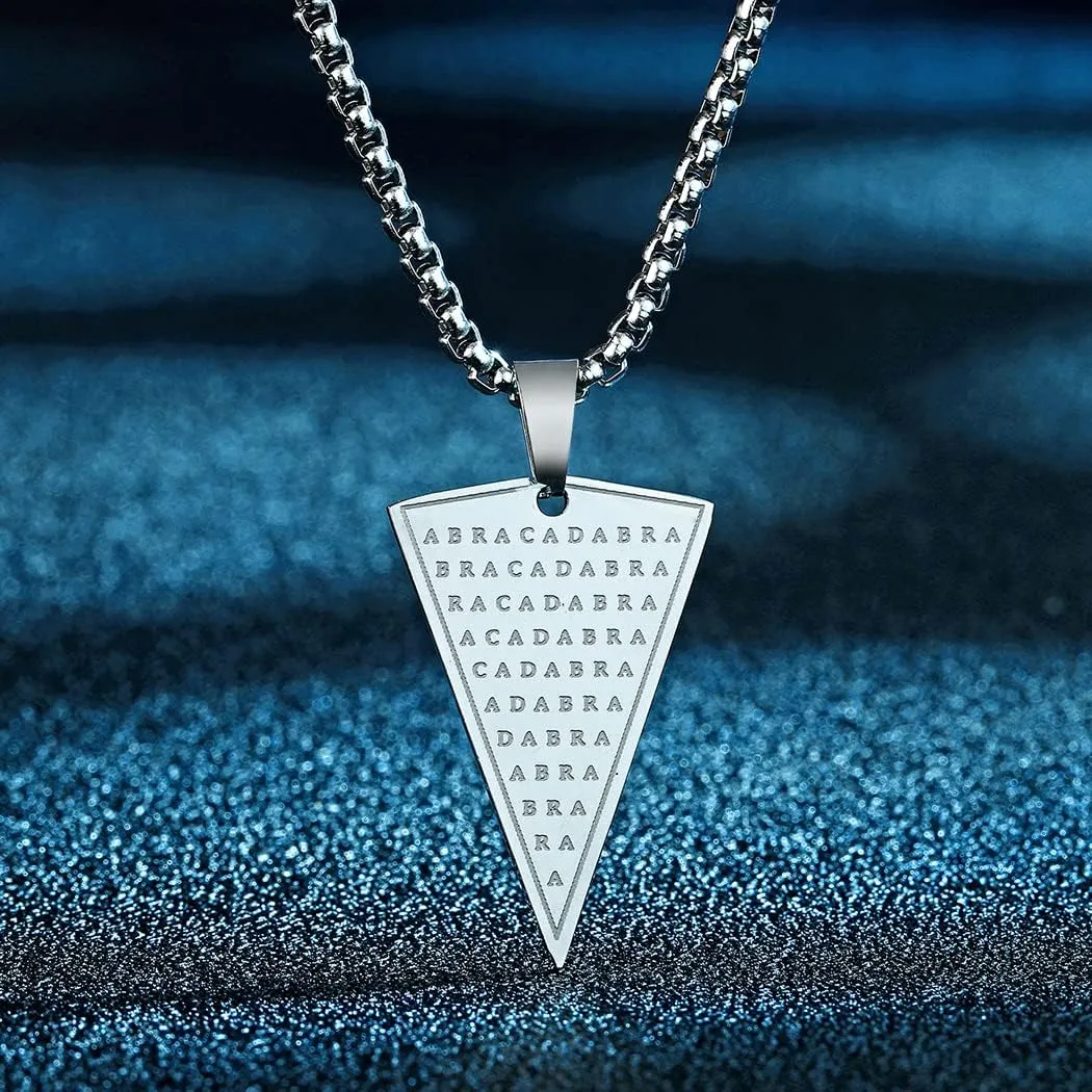 Cabalistic Abraxas Abracadabra Pendant Necklace For Men Male Magic Occult Esoteric Amulet Jewelry Necklaces