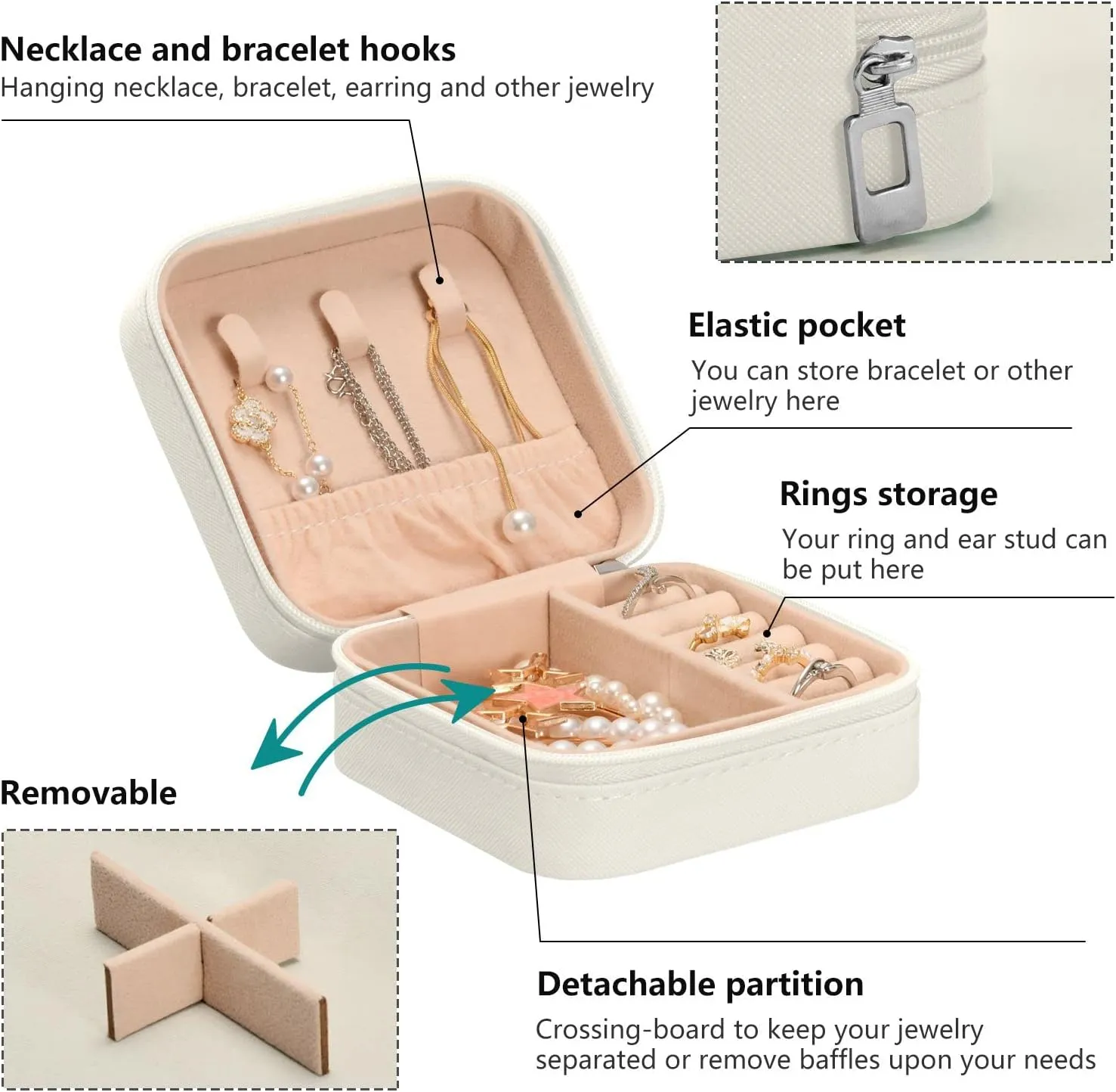 Cactus Succulent Floral Travel Jewelry Case PU Leather Portable Jewelry Box Jewelry Travel Organizer Small Jewelry Box for Ring Necklace Earring Bracelet Gifts Display Box Holder for Women Girls
