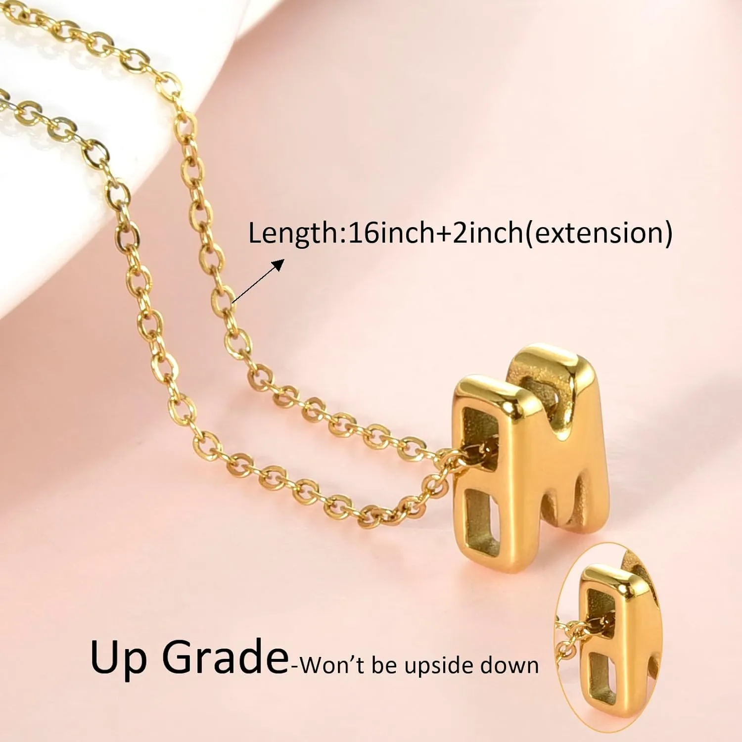 CANDYFANCY Bubble Initial Necklaces for Women 18K Gold Plated Letter Necklace Dainty Alphabet Necklace Personalized balloon Initial Choker Necklaces for Teen Girls Trendy Jewelry Gifts