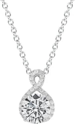 Cate & Chloe Alessandra 18k Gold Plated Pendant Necklace | Halo Infinity Silver Necklaces with Round Cut Cubic Zirconia, Fashion Necklaces for Women, Hypoallergenic Jewelry Necklaces for Girls
