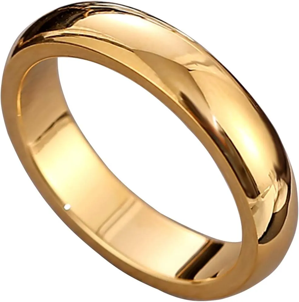 CCBFY 2 MM 4 MM Stainless Steel Ring Jewel Roman Numerals Stackable High Polish Plain Dome Tarnish Resistant Comfort Fit Ring Wedding Band Size 3-15