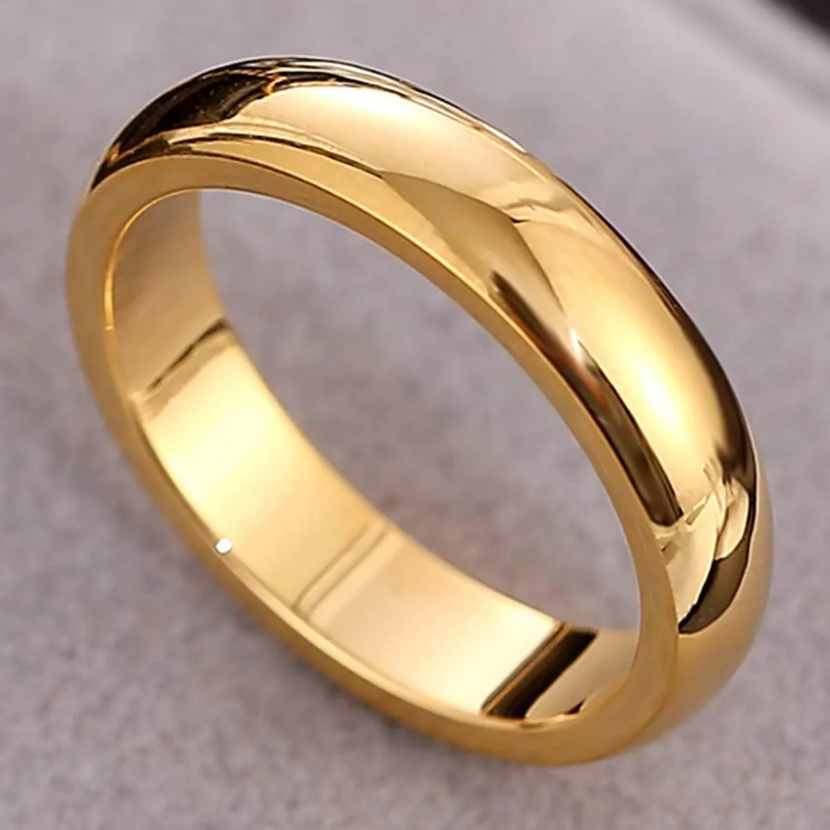 CCBFY 2 MM 4 MM Stainless Steel Ring Jewel Roman Numerals Stackable High Polish Plain Dome Tarnish Resistant Comfort Fit Ring Wedding Band Size 3-15