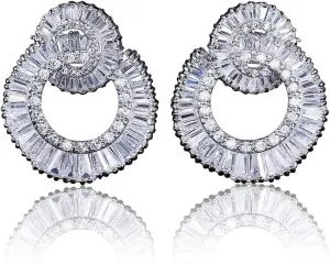 Celebrity Design Women Elegant Statement Rhinestone Jewelry Dangle Drop Earrings Studs