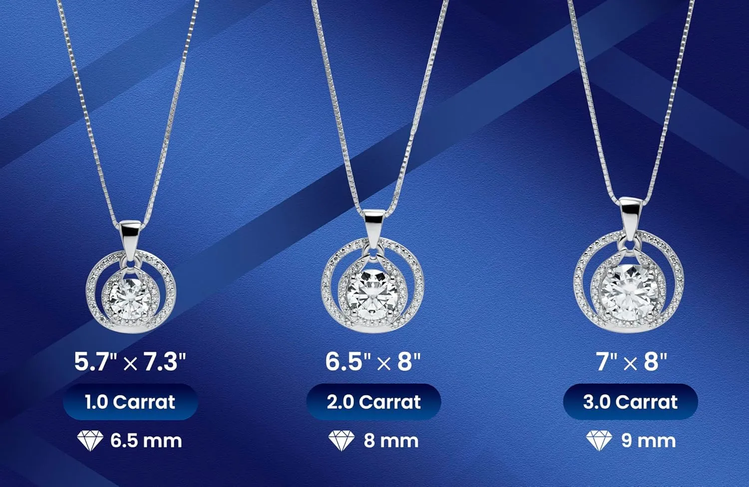 Certified Moissanite Pendant Necklace Gift for Women Birthday Gift for Her, Platinum Plated Silver Necklace with Moissanite Diamond Gift for Wife from Husband