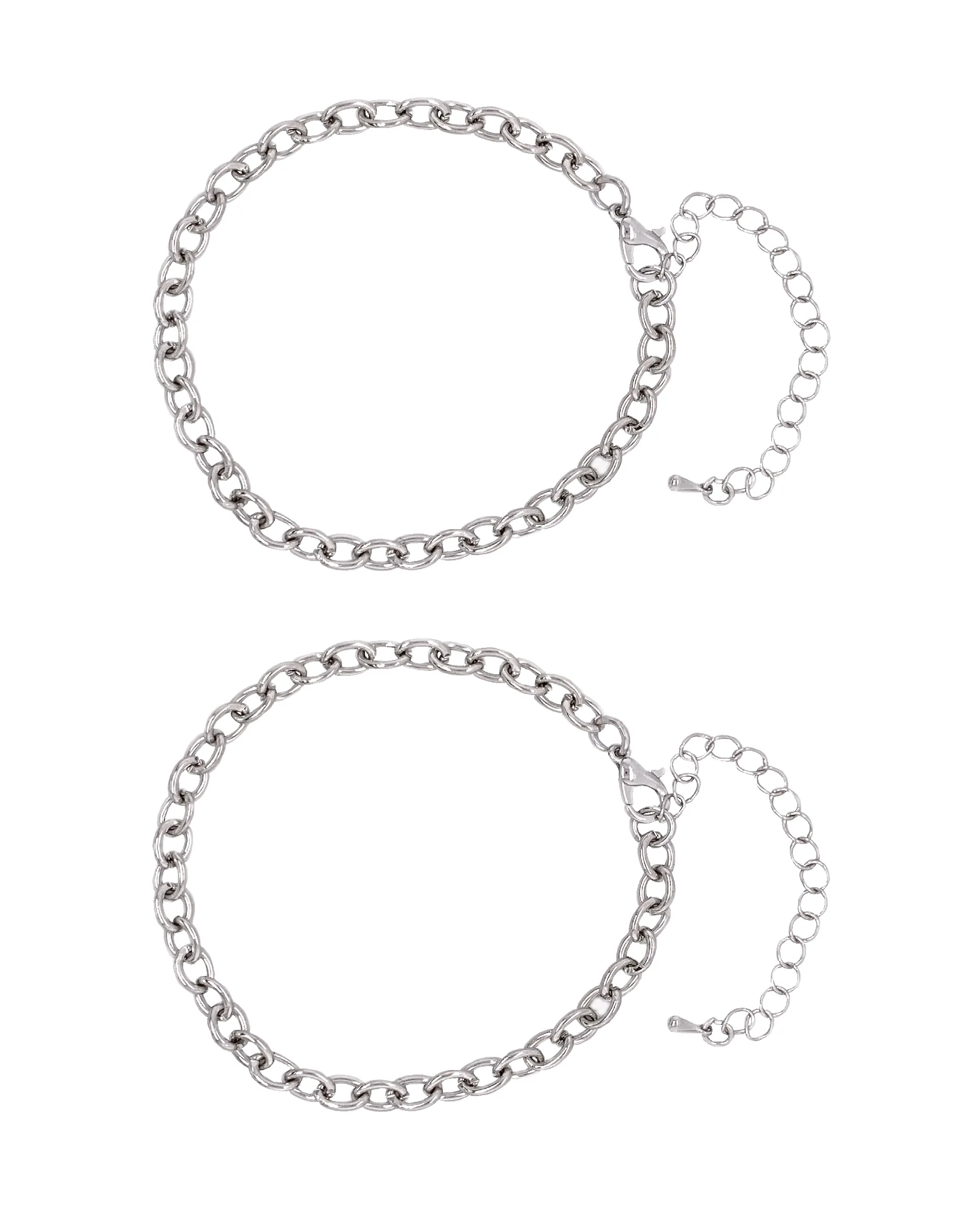 Charm Bracelets, Silver 2pc
