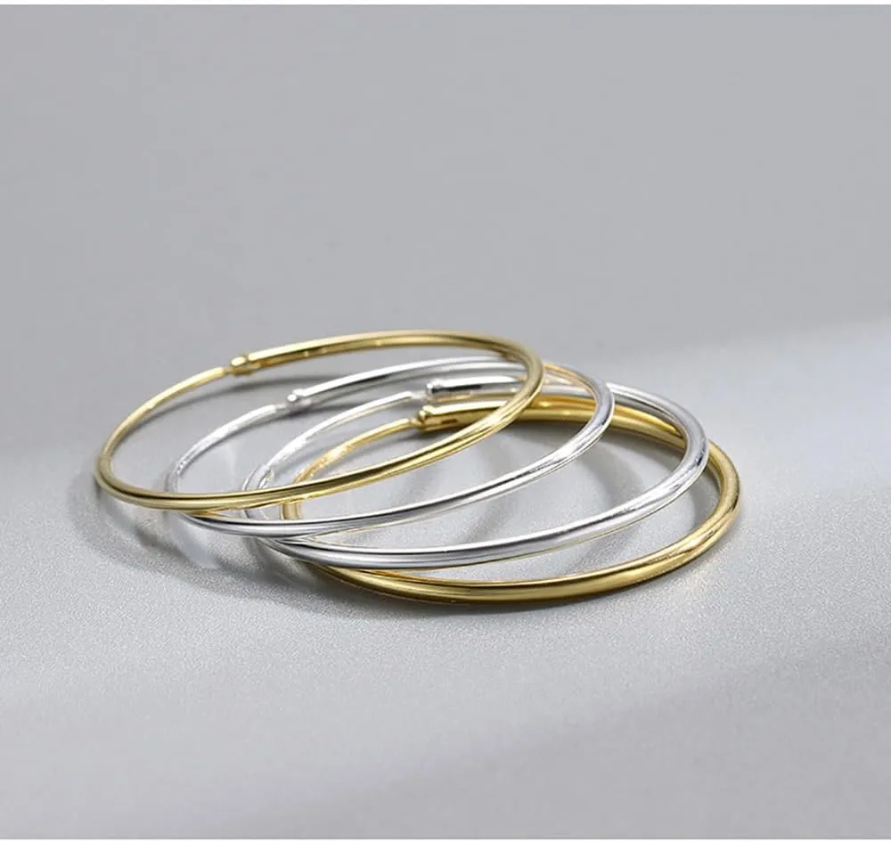 Chic 925 Sterling Silver Big Hoop Earrings Minimalist Round Circle Endless Large Huggie Hoops Statement Earrings 50/60/70/90mm Hypoallergenic Fashion Jewelry Gifts for Women Girls