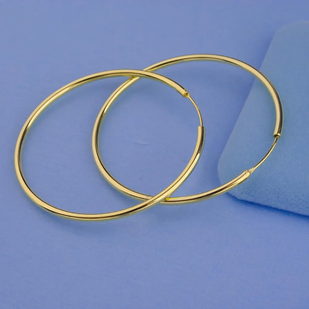 Chic 925 Sterling Silver Big Hoop Earrings Minimalist Round Circle Endless Large Huggie Hoops Statement Earrings 50/60/70/90mm Hypoallergenic Fashion Jewelry Gifts for Women Girls
